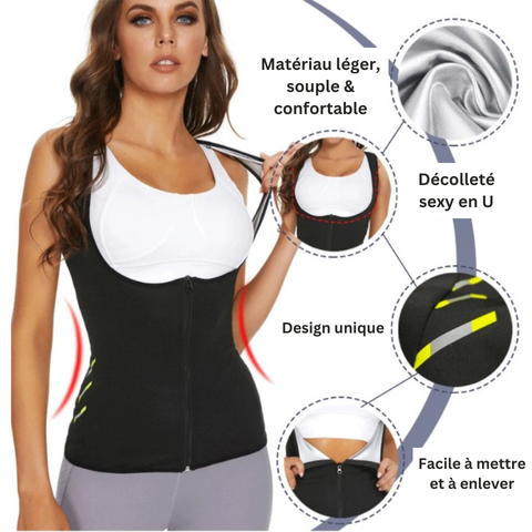 LeanLine - Corset Amincissant avec Fermeture Ăclair pour Femme