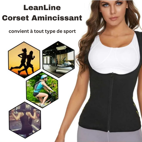 LeanLine - Corset Amincissant avec Fermeture Ăclair pour Femme